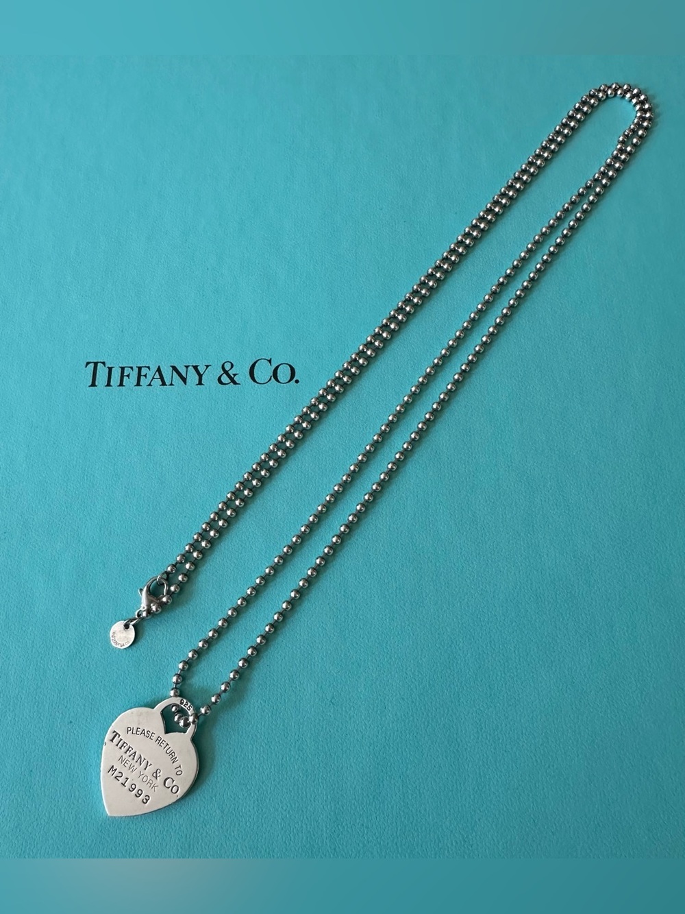 Tiffany & Co Heart Return to Tiffany silver long Beaded necklace